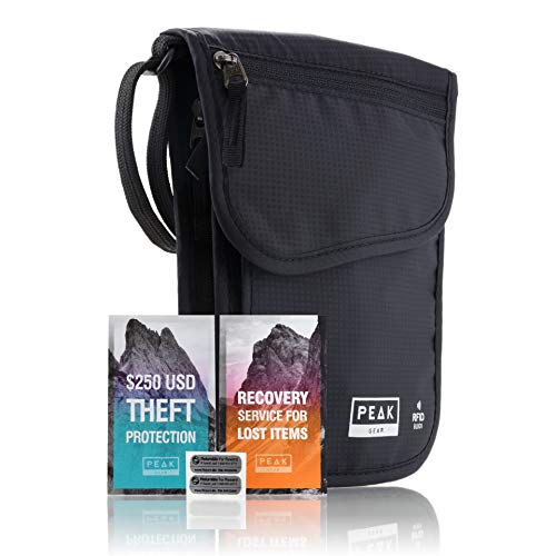 Product Cover Peak Gear RFID Neck Wallet w/Theft Insurance and Global Lost & Found Service