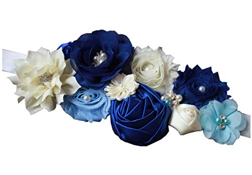 Product Cover nania maternity pregnancy sash for Mon to be baby shower sash flower sash (Royal blue)