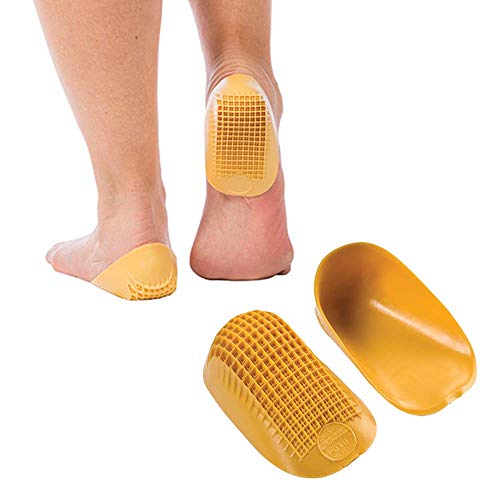 Product Cover Tuli's Classic Heel Cups (2-Pairs), Shock Absorption and Cushion Inserts for Plantar Fasciitis and Heel Pain Relief, Yellow, Large