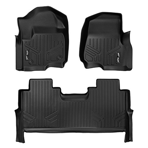 Product Cover MAXLINER Floor Mats 2 Row Liner Set Black for 2017-2019 Ford F-250/F-350 Super Duty Crew Cab with 1st Row Bucket Seats