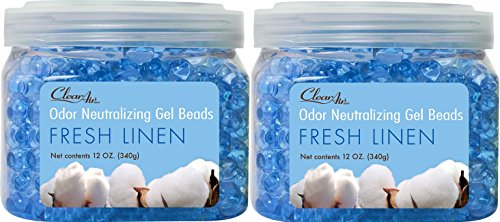 Product Cover Clear Air Odor Eliminator Gel Beads - Eliminates Odors in Bathrooms, Cars, Boats, RVs and Pet Areas - Air Freshener Made with Natural Essential Oils - 2 Pack (2 x 12 OZ)