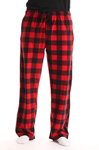 Product Cover #FollowMe 45902-1A-M Polar Fleece Pajama Pants for Men/Sleepwear/PJs, Red Buffalo Plaid, Medium