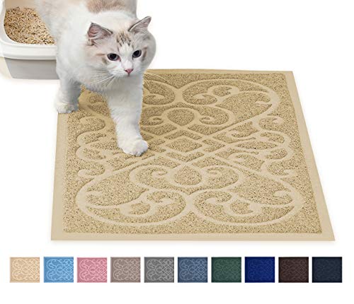 Product Cover PetLike Cat Litter Mat Kitty Litter Mats for Tray Boxes, Kitty Litter Trapping Mat House Floors Clean (Beige)