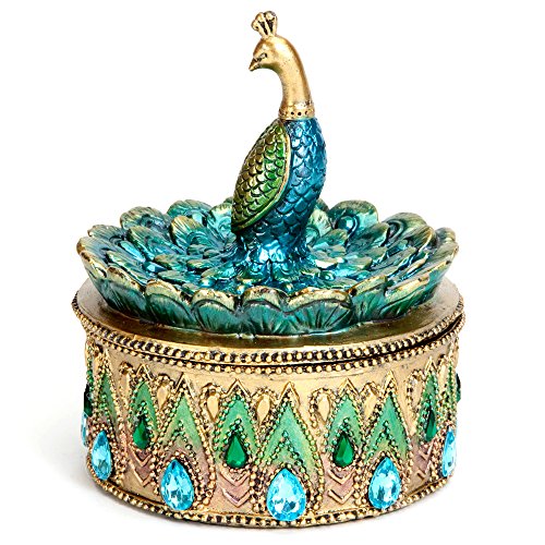 Product Cover Bits and Pieces - Beautiful Peacock Trinket Box - Keepsake and Jewelry Box