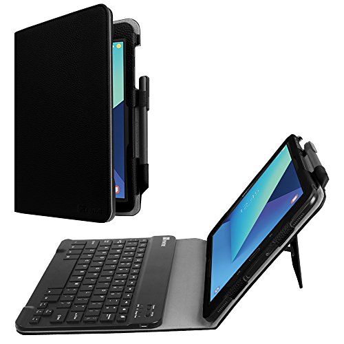 Product Cover Fintie Keyboard Case for Samsung Galaxy Tab S3 9.7, Premium PU Leather Stand Cover with S Pen Protective Holder Detachable Wireless Bluetooth Keyboard for Tab S3 9.7(SM-T820/T825/T827), Black