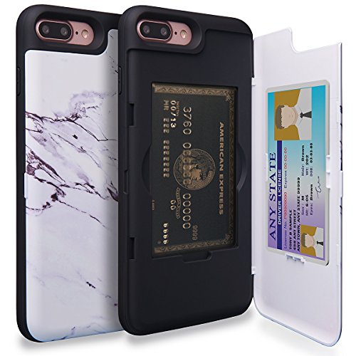 Product Cover TORU CX PRO iPhone 8 Plus Wallet Case Pattern with Hidden ID Slot Credit Card Holder Hard Cover & Mirror for iPhone 8 Plus / iPhone 7 Plus - Marble Stone