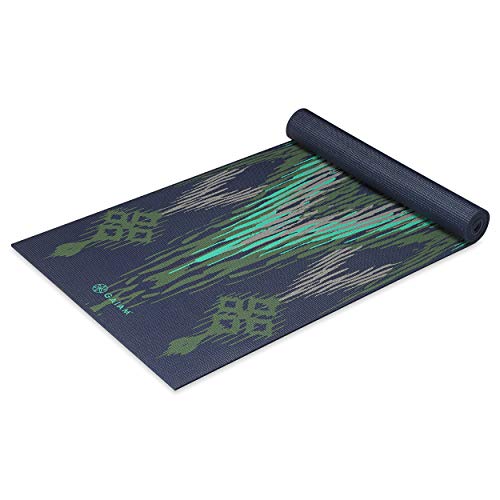 Product Cover Gaiam Yoga Mat Classic Print Non Slip Exercise & Fitness Mat for All Types of Yoga, Pilates & Floor Workouts, Sage Vibe, 4mm