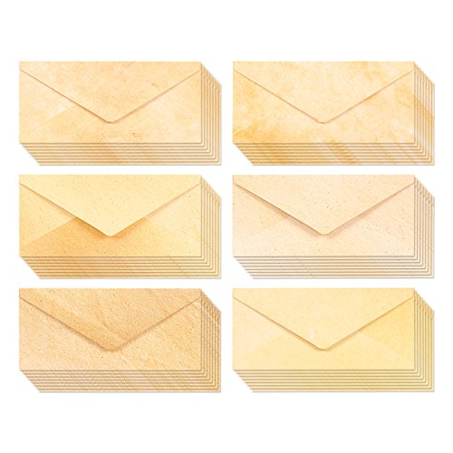 Product Cover Best Paper Greetings 48 Pack Aged Antique Stationery Envelopes for Writing and Printing - Classic Old Fashioned Envelopes Value Pack - 8.7 x 4 Inches - 48 Count