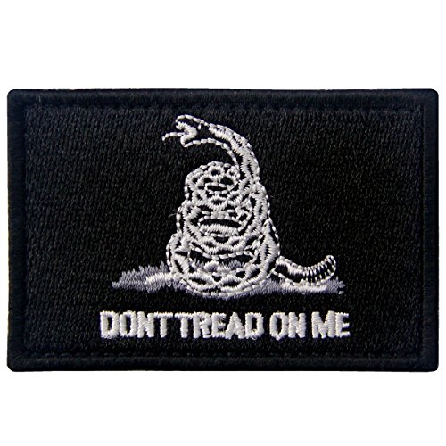 Product Cover Don't Tread On Me Tactical Embroidered Morale Applique Fastener Hook&Loop Patch - White & Black