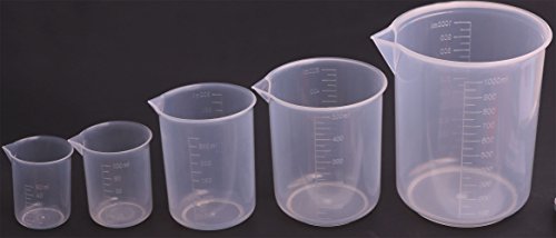 Product Cover Shapenty 5 Sizes 50ml / 100ml /250ml /500ml /1000ml Capacity Clear Plastic Graduated Measuring Beaker Set Liquid Cup Container, 5PCS