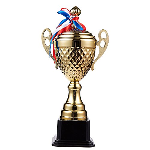 Product Cover Juvale Large Trophy Cup - Gold Trophy for Sport Tournaments, Competitions, Gold, 15.2 x 7.5 x 3.7 Inches, 15.2 Inches in Height