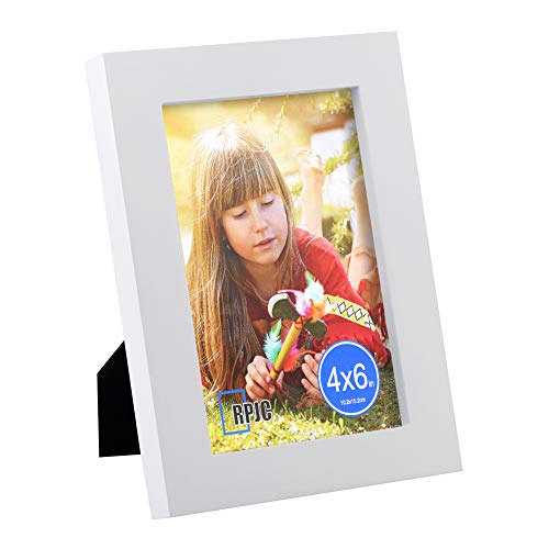 Product Cover RPJC 4x6 Picture Frames Made of Solid Wood High Definition Glass for Table Top Display and Wall Mounting Photo Frame White