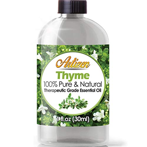 Product Cover Artizen Thyme Essential Oil (100% Pure & Natural - UNDILUTED) Therapeutic Grade - Huge 1oz Bottle - Perfect for Aromatherapy, Relaxation, Skin Therapy & More!