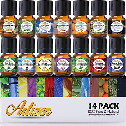 Product Cover Artizen Aromatherapy Top 14 Essential Oil Set (100% PURE & NATURAL) Therapeutic Grade Essential Oils - All of Our Most Popular Scents and Best Essential Oil Blends