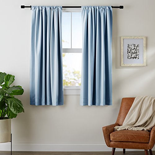 Product Cover AmazonBasics Room Darkening Blackout Window Curtains with Tie Backs Set, 52