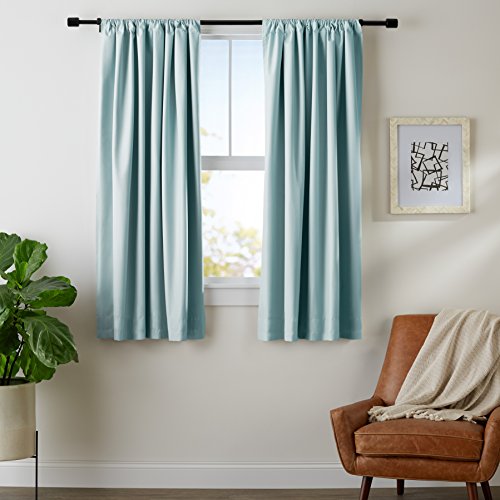 Product Cover AmazonBasics Room Darkening Blackout Window Curtains with Tie Backs Set, 52