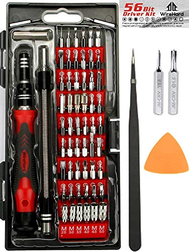Product Cover WIREHARD 62 in 1 Precision Screwdriver Set - Repair Tool Kit - Magnetic Steel Specialty Bits FOR iPhone X, 8, 7 & below - Android Phone - MacBook - Computer - Tablet - Xbox - PlayStation - Electronics