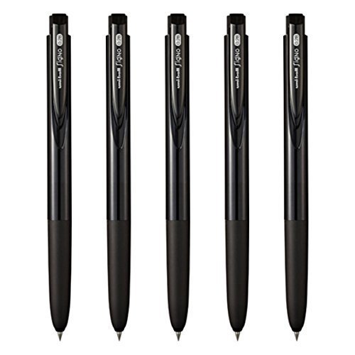 Product Cover Uni-ball Signo RT1 Retractable Gel Ink Pen, Ultra Micro Point 0.28mm, Rubber Grip, Black Ink, UMN-155-28, Value Set of 5