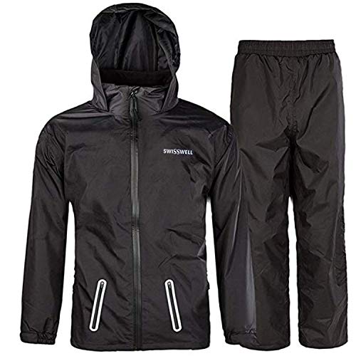 Product Cover SWISSWELL Boys Rain Jacket & Trouser Suit Black Size 14