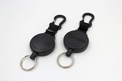 Product Cover Key-BAK Heavy Duty SECURIT Retractable Reel with Polycarbonate Case, Aluminum Carabiner and Split Ring (2 Pack) (Heavy Duty (48
