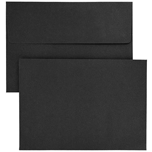 Product Cover Juvale 50-Pack Black A7 Square Flap Envelopes for 5 x 7 Greeting Cards and Invitations - 5.25 x 7.25 Inches