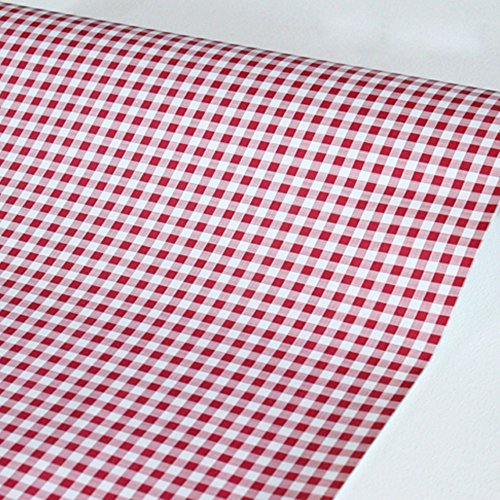 Product Cover SimpleLife4U Red Holiday Gingham Contact Paper Self-Adhesive Shelf Liner Makeup Cabinet Decor 17.7 Inch By 9.8 Feet