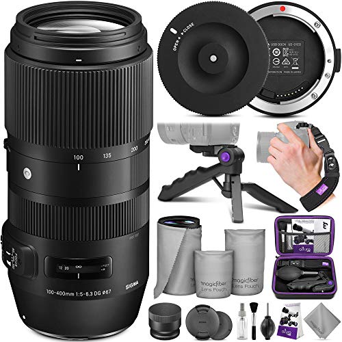 Product Cover Sigma 100-400mm f/5-6.3 DG OS HSM Contemporary Lens for Canon EF + Sigma USB Dock with Altura Photo Essential Accessory Bundle
