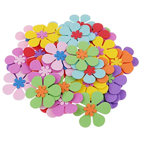 Product Cover LoveInUSA Foam Flowers Stickers,160 pcs Stickers Scrapbooking Craft Flowers for Kids DIY Art Project Hand Craft(Not Self-Adhesive)