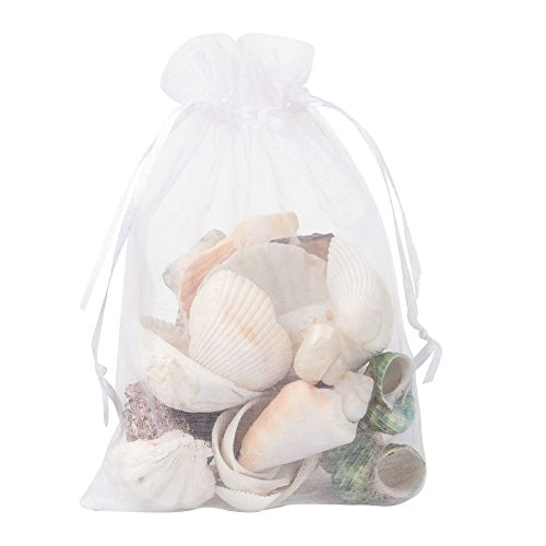 Product Cover PH PandaHall 100 PCS 5x7 inch White Organza Drawstring Bags for Wedding Party Favor Gift Bags Candy Jewelry Bags