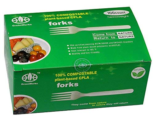 Product Cover GreenWorks 100% Compostable CPLA Disposable Forks,100 Ct 7