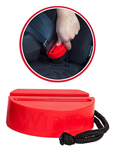 Product Cover 1-Pack Premium Quality Seatbelt Secure Buckle Cover by Wididi | Prevent Your Child from Accidentally Unbuckling | Buckle Guard Fits Most Vehicles | Make Your Seat Belt Child Proof |Red | ABS