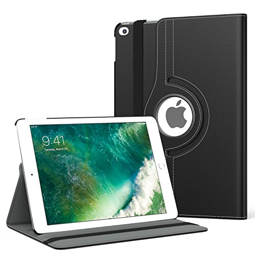 Product Cover MoKo Case Fit 2018/2017 iPad 9.7 6th/5th Generation - 360 Degree Rotating Cover Case with Auto Wake/Sleep Compatible with Apple iPad 9.7 Inch 2018/2017, Black