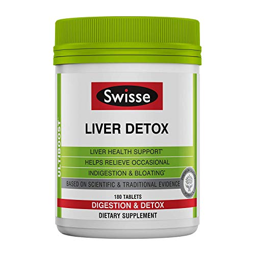 Product Cover Swisse Ultiboost Liver Detox | Supports Liver Health & Function | Provides Relief for Indigestion & Bloating | Milk Thistle, Artichoke & Turmeric| 180 Tablets