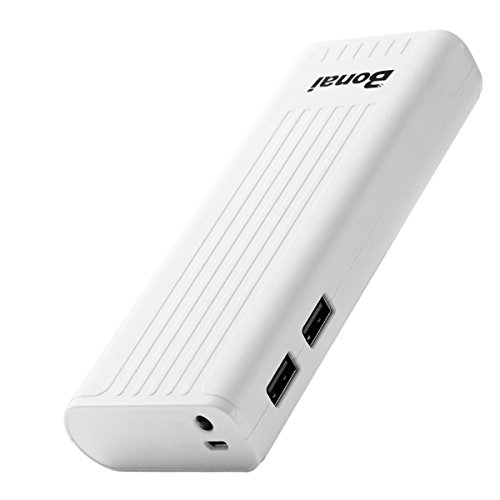 Product Cover [Upgraded] Power Bank, BONAI Stripe 10,000mAh Portable Charger Ultra-Compact with Flashlight Compatible with iPhone 7 iPad Samsung Galaxy S8 and Others Android Tablet Phone ZTE Pixel (White)