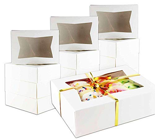 Product Cover Chefible Durable Pastry and Cookie Box With Window, 8.5x5.3x2 Inches, Extra Sturdy and Perfect for Cookies and Pastries! Set of 12