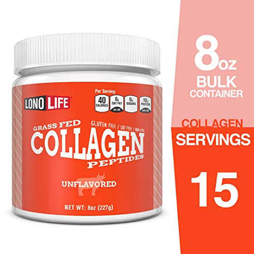 Product Cover LonoLife Unflavored Collagen Peptides with 10g Protein, Paleo and Keto Friendly, 8-Ounce Bulk Container