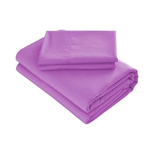 Product Cover Prime Bedding Bed Sheets - 4 Piece Full Size Sheets, Deep Pocket Fitted Sheet, Flat Sheet, Pillow Cases - Lilac