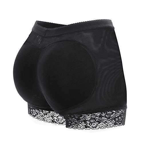 Product Cover KIWI RATA Womens Seamless Butt Lifter Padded Lace Panties Enhancer Underwear,Black,Small