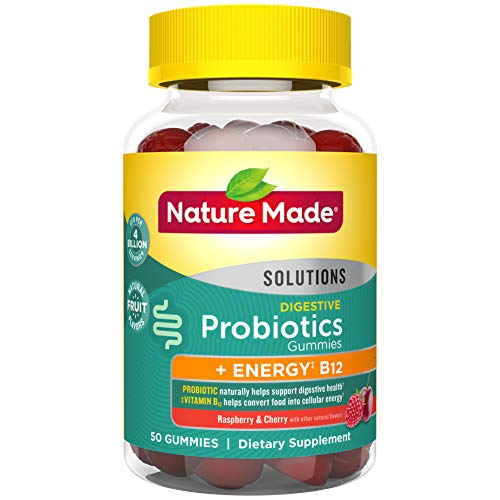Product Cover Nature Made Digestive Probiotics 4 Billion CFU + Energy‡ B12 Gummies, 50 Count for Digestive Balance† (Packaging May Vary)