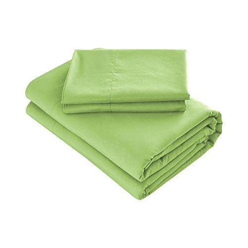 Product Cover Prime Bedding Bed Sheets - 4 Piece Full Size Sheets, Deep Pocket Fitted Sheet, Flat Sheet, Pillow Cases - Lime Green