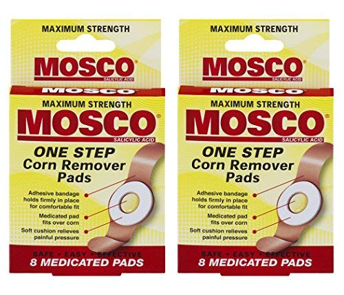 Product Cover Mosco One Step Medicated Corn Remover Pads, Maximum Strength, 8-Count per Pack (2-Packs)