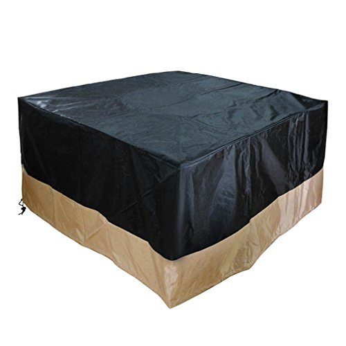 Product Cover Stanbroil 40-Inch 600D Heavy Duty Patio Square Cover for Outdoor Fire Pit and Table,100% Waterproof, Black
