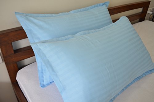 Product Cover Trance Home Linen 100% Cotton Pillow Covers (18X28-inch, Sky Blue) - Pack of 2