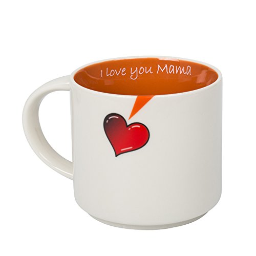 Product Cover I Love You Mama 16oz Funny Ceramic Coffee Mug, Best Gift for Mom, Mother's Day Christmas or Birthday Gift From QFUN