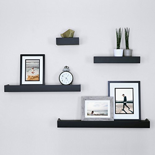 Product Cover Ballucci Modern Ledge Wall Shelves, Set of 4, Black