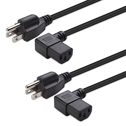Product Cover Cable Matters 2-Pack 16 AWG Right Angle Power Cord (Power Cable) 6 Feet (NEMA 5-15P to Angled IEC C13)
