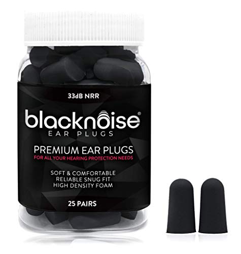 Product Cover Black Noise Premium Ear Plugs | 33db NRR Noise Cancelling, Soft & Durable Ear Plugs for Concerts, Sleeping, Musicians, Motorcycles, Shooting, Loud Work Environments and Sports, Travel and Study - 25