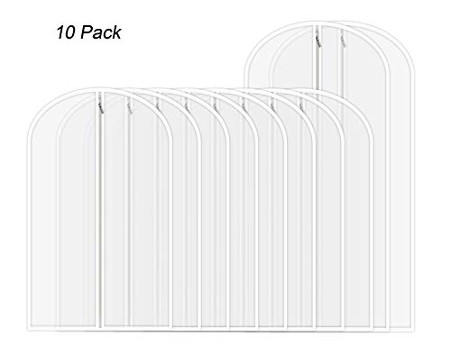 Product Cover AOFUL Garment Cover Bag, Translucent PEVA Clothes Covers Organizer Storage Pack of 10 (8 Medium + 2 Large)