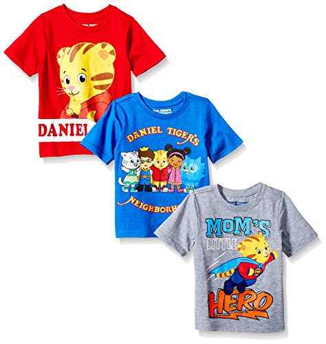 Product Cover Daniel's Tiger Neighborhood Boys' Toddler Daniel 3 Pack Tee Shirts, Multi, 3T