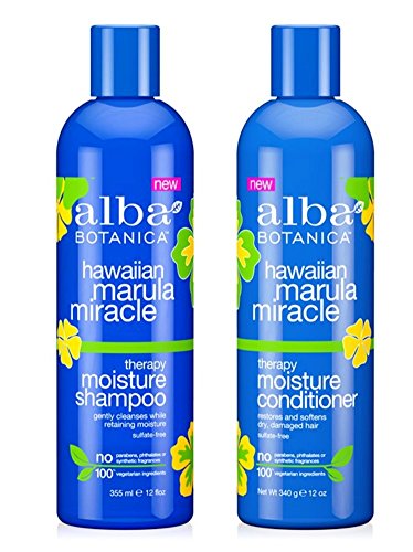 Product Cover Alba Botanica Hawaiian Marula Miracle Therapy Shampoo and Conditioner Bundle, 12 Ounces Each